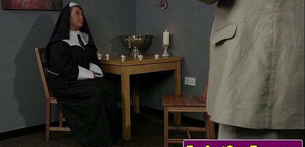  Plump brit nun cocksucking until face spunked